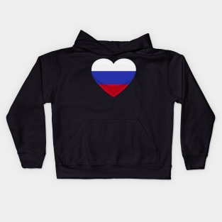 Russia Flag Heart Kids Hoodie